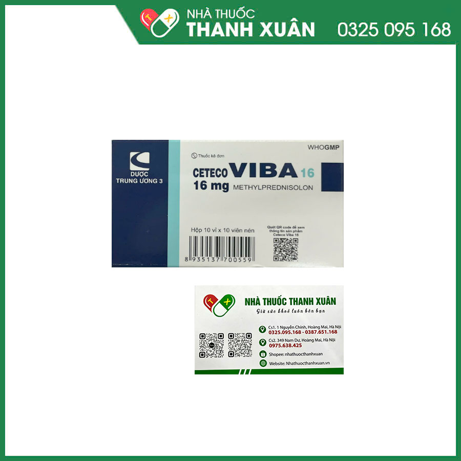 CETECOVIBA 16mg thuốc chống viêm, ức chế miễn dịch và hỗ trợ điều trị một số bệnh viêm, dị ứng, ung thư